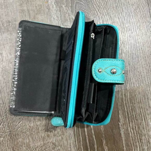 Turquoise Wallet with Embossed Design - Picture 6 of 16
